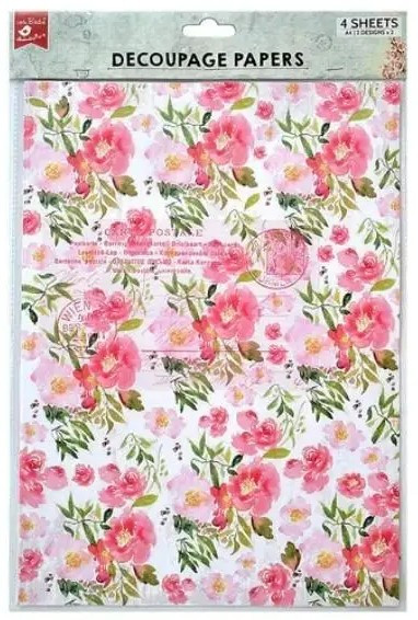 Little Birdie Crafts- A4 Decoupage Papers- Blossoming Elegance- 4 sheets