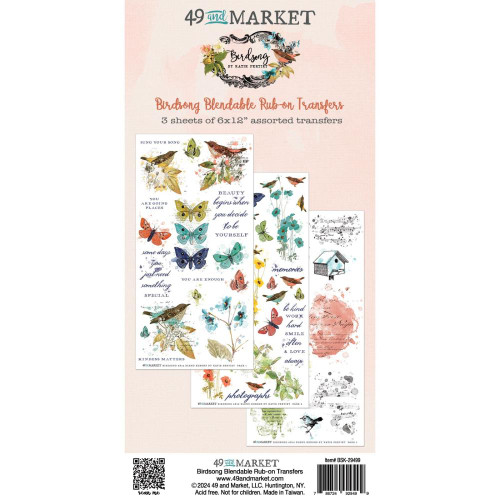 49 and Market by Katie Pertiet- Birdsong Blendable Rub-on Transfers