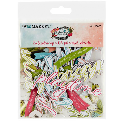 49 and Market by Katie Pertiet- Kaleidoscope Chipboard Words