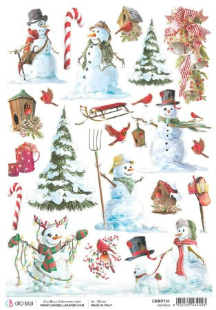 Ciao Bella Papercrafting Rice Paper Snowman CBRP131