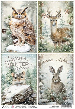 Ciao Bella Papercrafting A4 Rice Paper- Forest Tales Cards