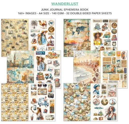 Ciao Bella- Junk Journal Ephemera Book A4- Wonderlust