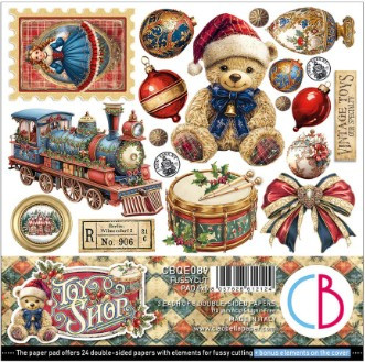 Ciao Bella 6"x 6" Fussy Cut Pad- 3 each of 8 Double-sided Papers- Toy Shop