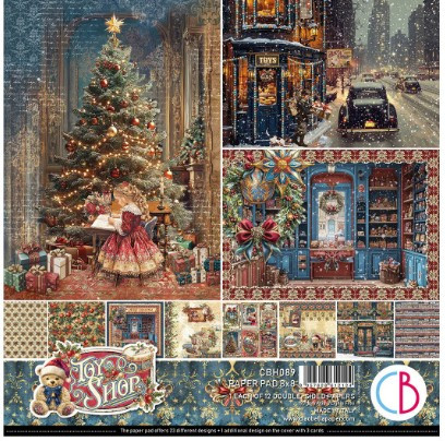 Ciao Bella 8"x 8" Paper Pad- 12 Double-sided papers- Toy Shop