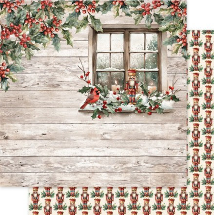 Paper Rose- 6x6" Paper Collection - Christmas Tree Farm Basics