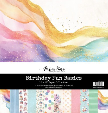 Paper Rose 12x12 Paper Collection - Birthday Fun Basics