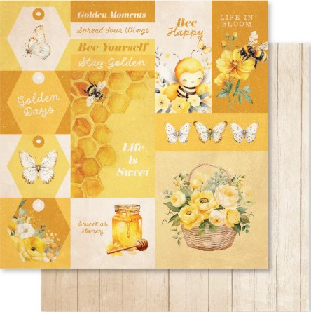 Paper Rose- 6x6" Paper Collection - Bees & Butterflies Basics