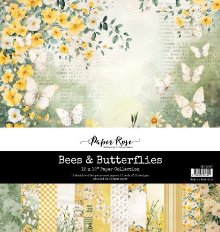 Paper Rose 12x12 Paper Collection - Bees & Butterflies