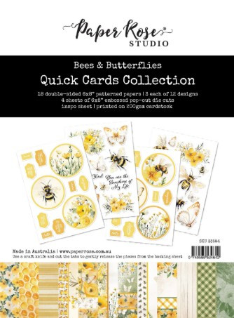 Paper Rose- 6x8" Quick Cards Collection - Bees & Butterflies