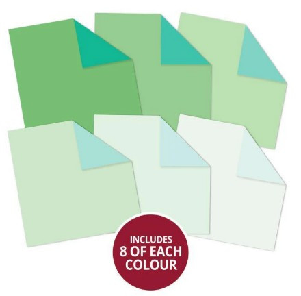 Hunkydory Crafts Duo Tone Paper Pad - Matt-Tastic - Kiwi Crush & Crystal Lagoon