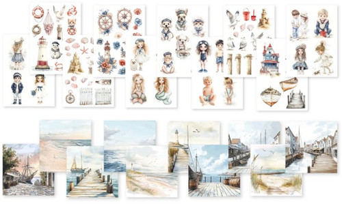 Dutch Doobadoo- Collage Paperset- Waves of the Sea