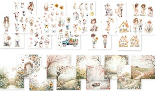 Dutch Doobadoo- Collage Paperset- Happy Spring