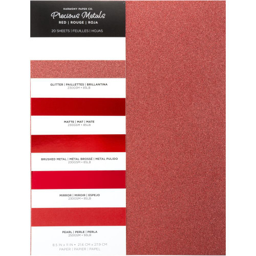 Harmony Paper Company Precious Metals 20 sheets Red