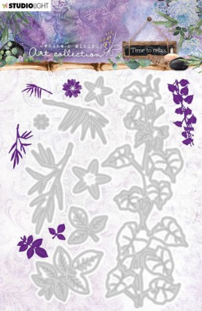 Studio Light Jenine's Mindful Art Cutting Die- Time to Relax- Foilage