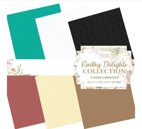 Couture Creations Earthy Delights Collection A4 Cardstock 24Sh 6Colors