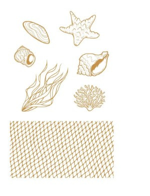 Couture Creations Seaside Girl Seaside Elements Stamp Set