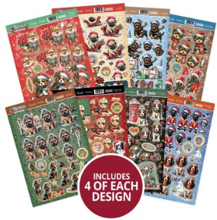 Hunkydory Crafts Christmas Dog Tales- Decoupage Topper Collection