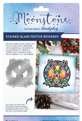 Hunkydory Moonstone Dies - Stained Glass Festive Reindeer