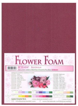 Leane Creatief Flower Foam 10 A4 Sheets - Bordeaux