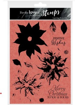 Hunkydory- For the Love of Stamps- Layering Poinsettia A5 Stamp Set