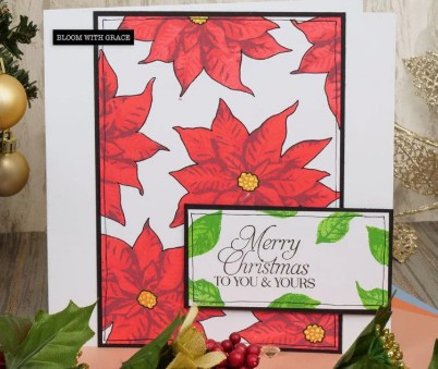Hunkydory- For the Love of Stamps- Layering Poinsettia A5 Stamp Set