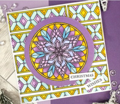 Hunkydory- For the Lovs of Stamps- A Stained Glass Christmas - Frosty Snowflake