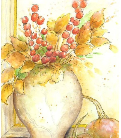 Decoupage Queen Ellen J Goods - Gathered Leaves A4 Rice Paper - 1 Sheet