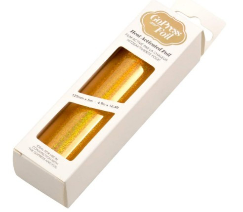Couture Creations GoPress Foil Heat Active Gold Iridescent Shavings Pattern