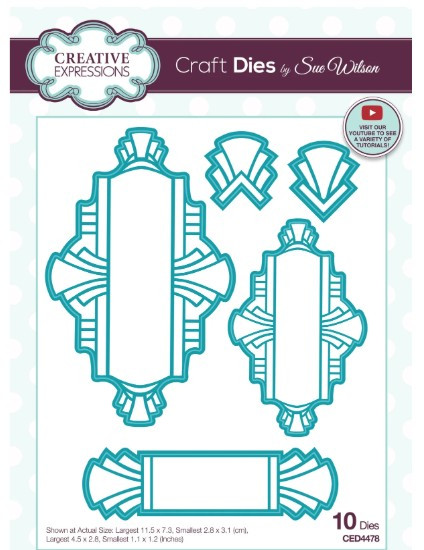 Creative Expressions- Sue Wilson- Art Deco Collection- Ornate Labels Craft Die