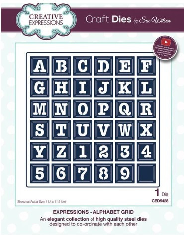 Creative Expressions- Sue Wilson Collection- Alphabet Grid Die