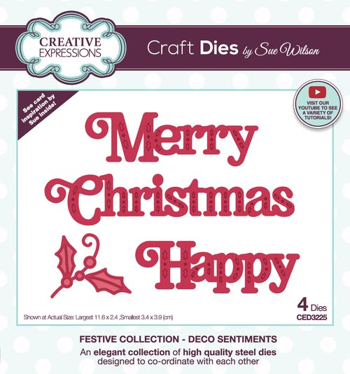 Creative Expressions- Sue Wilson- Festive Collection - Deco Sentiments
