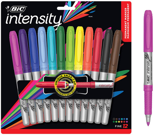 Bic Intensity- Permanent Marker- 12 Fine Point Pens