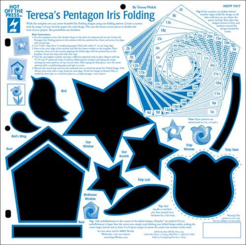 Hot Off The Press - Teresa's Pentagon Iris Folding Template