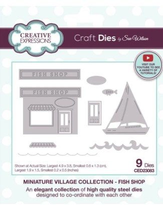 Creative Expressions- Sue Wilson- Miniature Village Collection- Fish Shop Craft Die