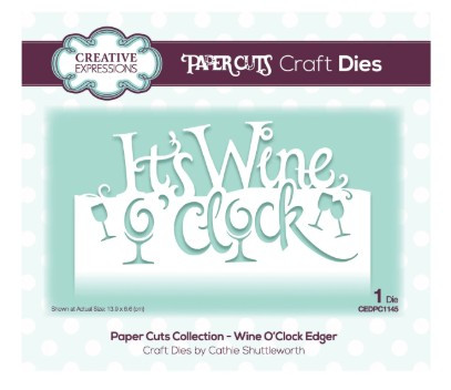 Creative Expressions- Paper Cuts Collection - Wine O'Clock Edger