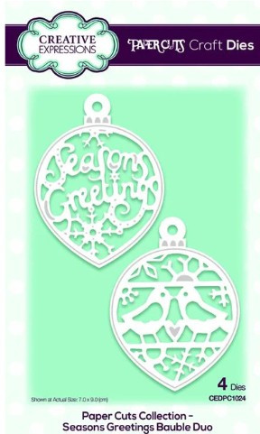 Creative Expressions- Paper Cuts Collection- Seasons Greetings Bauble Duo