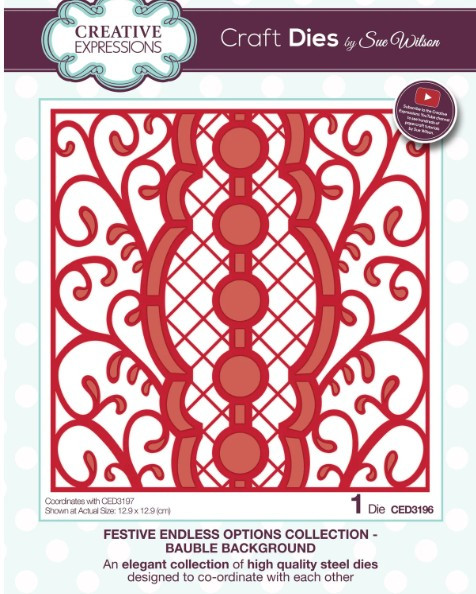 Creative Expressions- Sue Wilson- Festive- Endless Options- Bauble Background