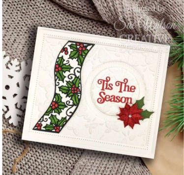 Creative Expressions- Sue Wilson- Festive Collection- Holly Ribbon Wave Craft Die