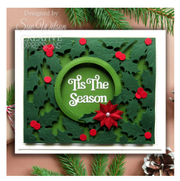 Creative Expressions- Sue Wilson- Festive Collection- Holly Floating Frame Craft Die