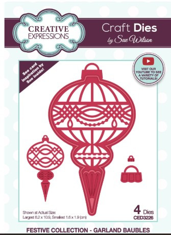 Creative Expressions- Sue Wilson- Festive Collection- Garland Baubles Die Set