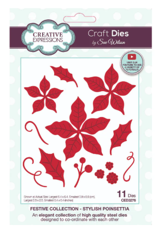 Creative Expressions- Sue Wilson- Festive Collection- Stylish Poinsettia Craft Die