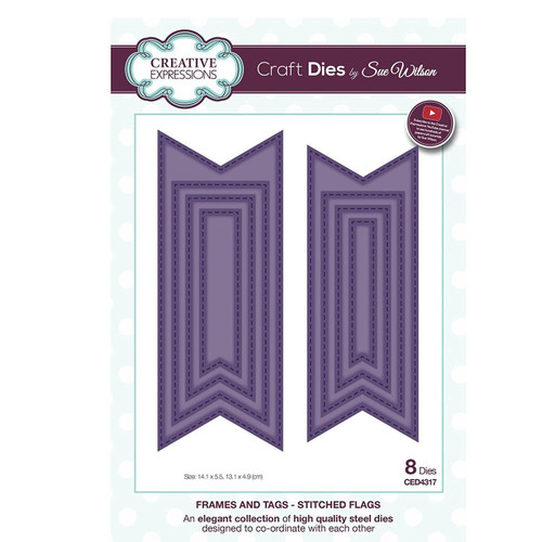 Creative Expressions- Sue Wilson- Frames & Tags Collection - Stitched Flags