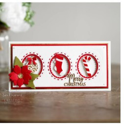 Creative Expressions- Sue Wilson- Slimline Collection- Outer Scalloped Oval Aperture Trio Craft Die