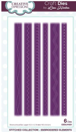 Creative Expressions- Lisa Horton- Stitched Collection- Embroidered Elements Craft Die