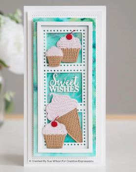 Creative Expressions- Sue Wilson- Slimline Collection- Decorative Rectangle Aperture Trio Craft Die