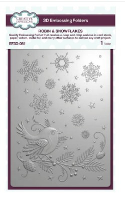 Creative Expressions- 3D Embossing Folder- Robin & Snowflakes 5x7