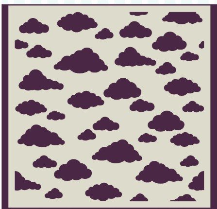Creative Expressions- Sue Wilson- 6 in x 6 in Stencil- Clouds
