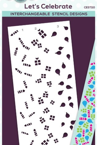 Creative Expressions- Washi Strip Layering Stencil- Let's Celebrate