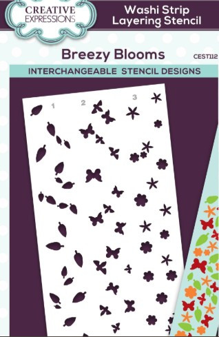 Creative Expressions- Washi Strip Layering Stencil- Breezy Blooms