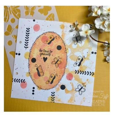 Creative Expressions- Helen Colebrook- 8 in x 6 in Stencil- Whimsical Butterflies